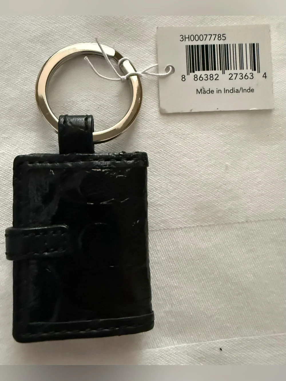 Vintage Coach Black Patent Mini Picture Frame Keyholder with Pink Heart Charm